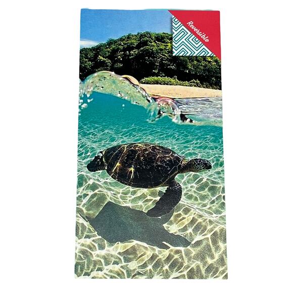NEW Reversible Whitley Willows Microfiber BEACH TOWEL 35x70 Sea Turtle Ocean - Picture 1 of 3